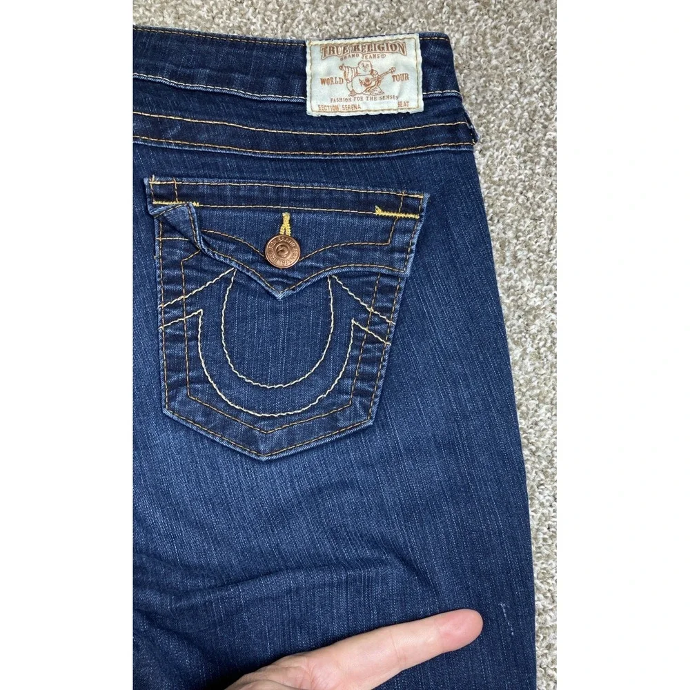 True Religion Serena Skinny Jeans Size 32 USA Made Dark Wash Stretch Fits 33x30